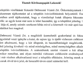 Lakossági tájékoztató
