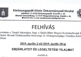 Ebzárlat és legeltetési tilalom