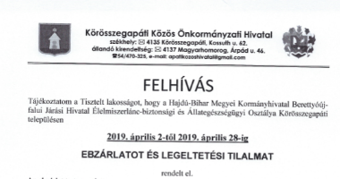 Ebzárlat és legeltetési tilalom